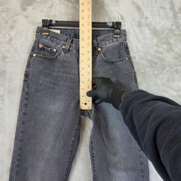 Levi's 501 Jeans Womens 25x30 Gray Black Button Fly High Rise Straight Denim - Picture 4 of 15